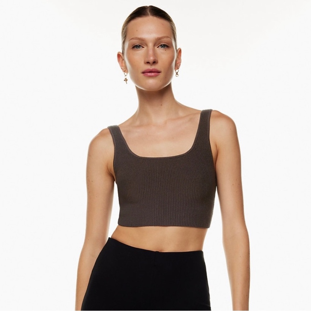Sculpt Knit Squareneck Cropped Tank Size S